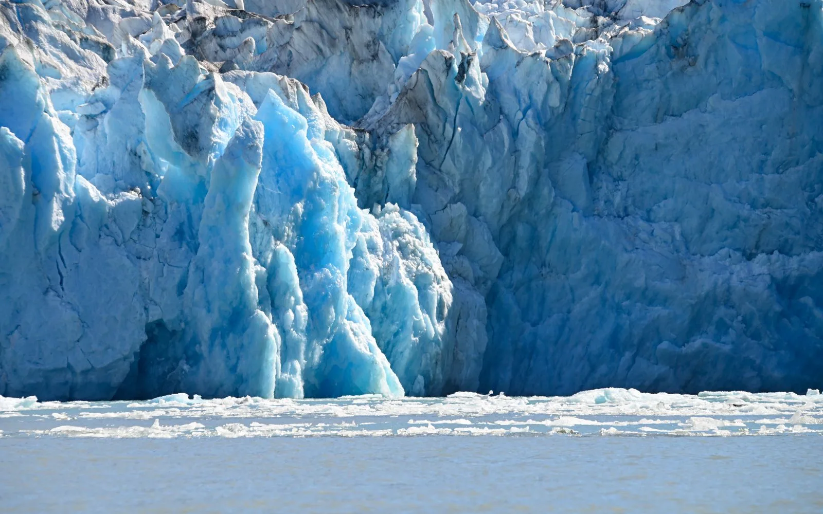 Blue ice of Dawes Glacier, Endicott Arm, Alaska