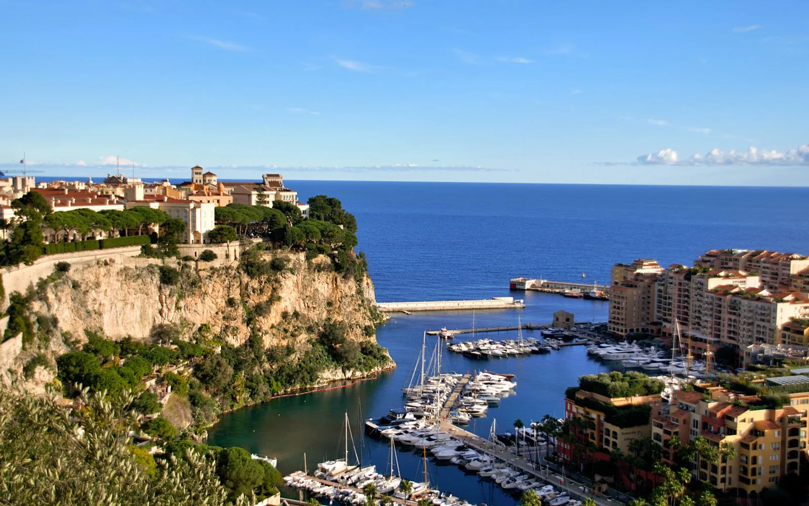Yachts in Monaco's Port Hercule harbour