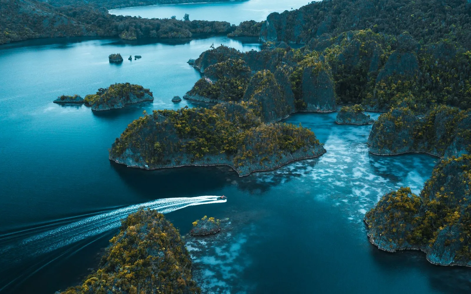 Rock islets and blue sea in West Papua