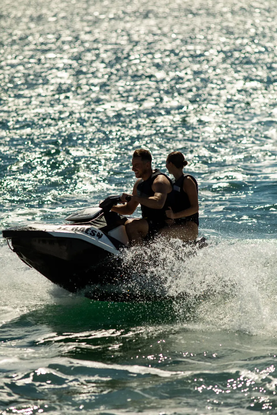 M/Y Sea Raes, on the jet ski