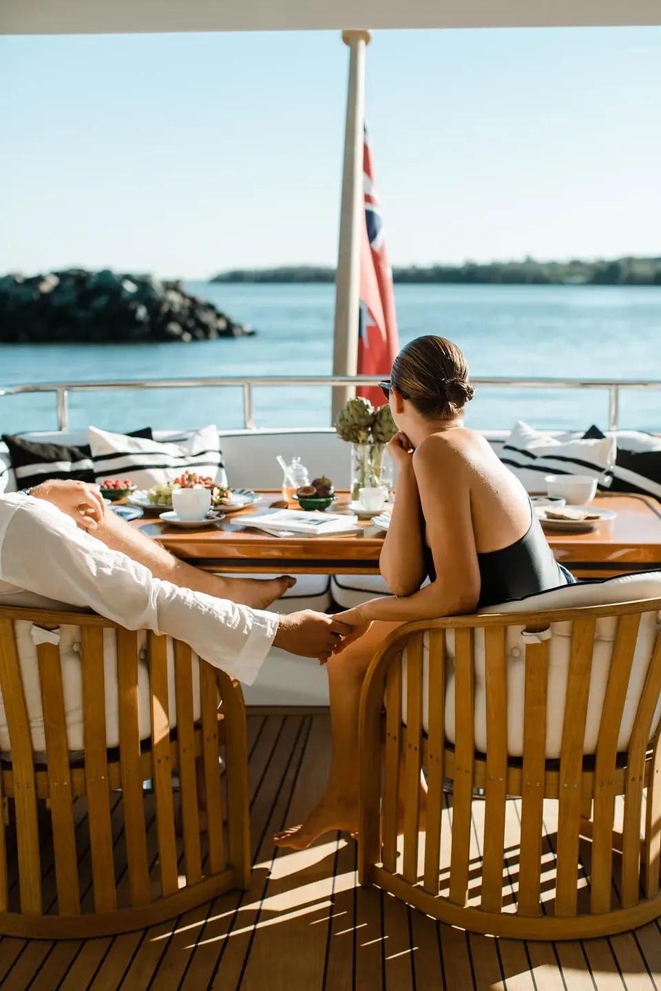 M/Y Sea Raes, lunch at the stern