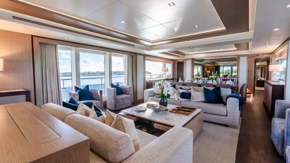 M/Y Sunset, main salon seating