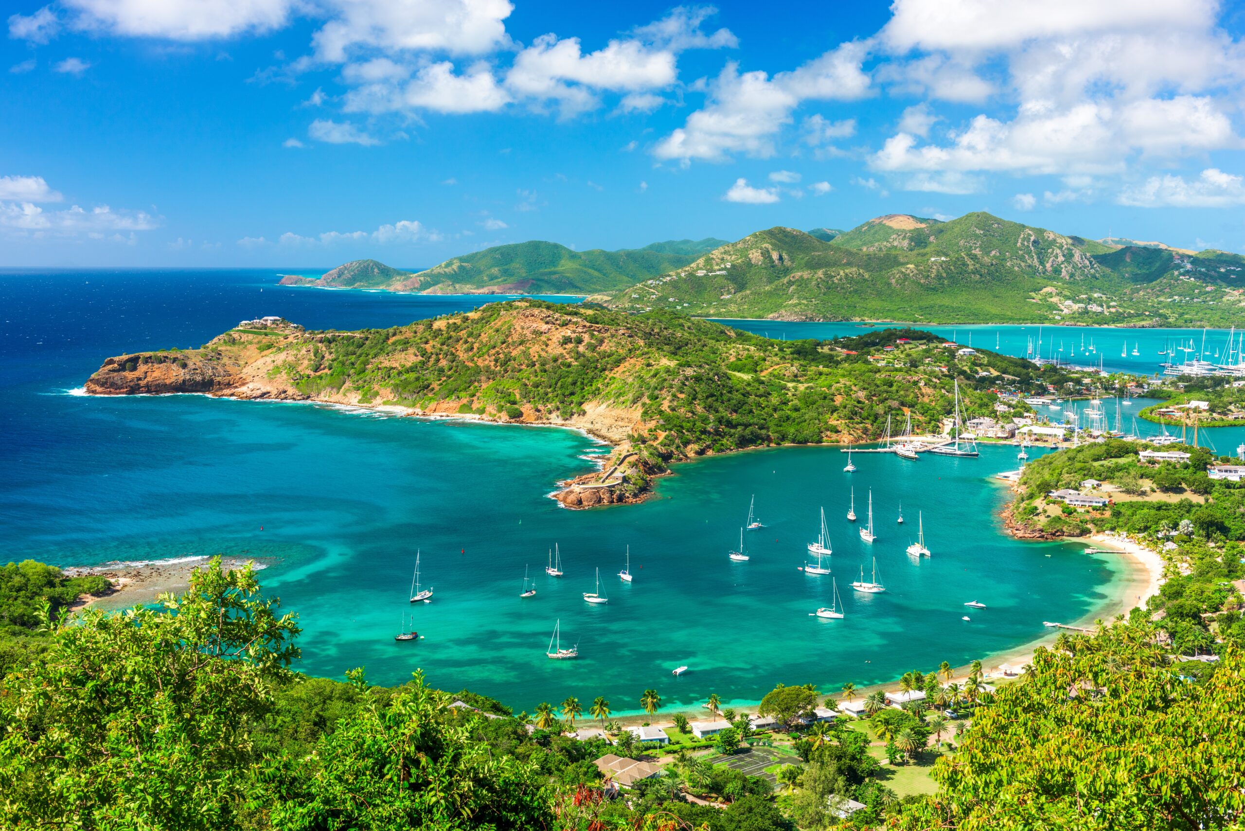 Shirley,Heights,,Antigua,Overlooking,English,Harbour,Viewed,On,A,Beautiful