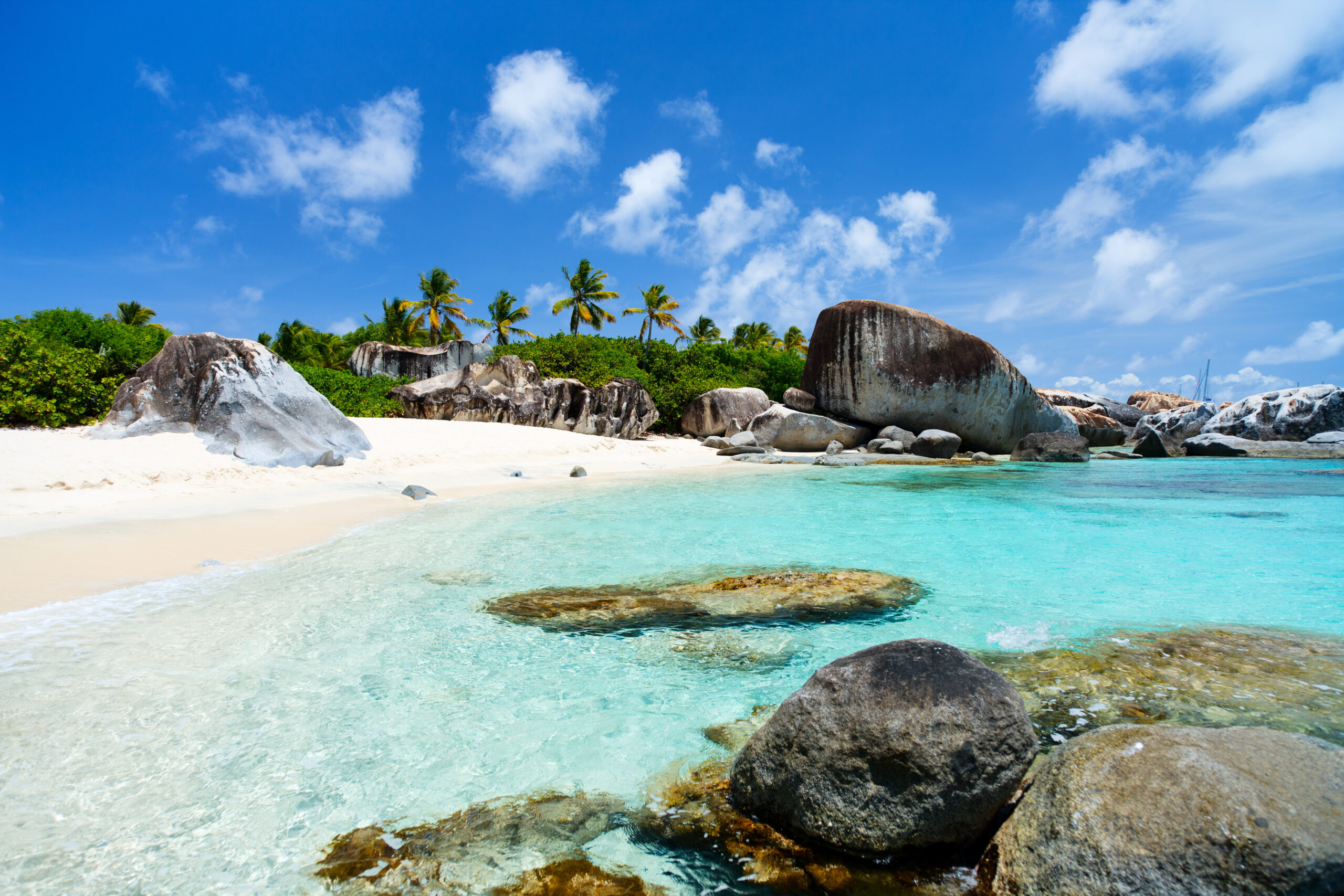 Beautiful,Tropical,Beach,With,White,Sand,,Turquoise,Ocean,Water,And