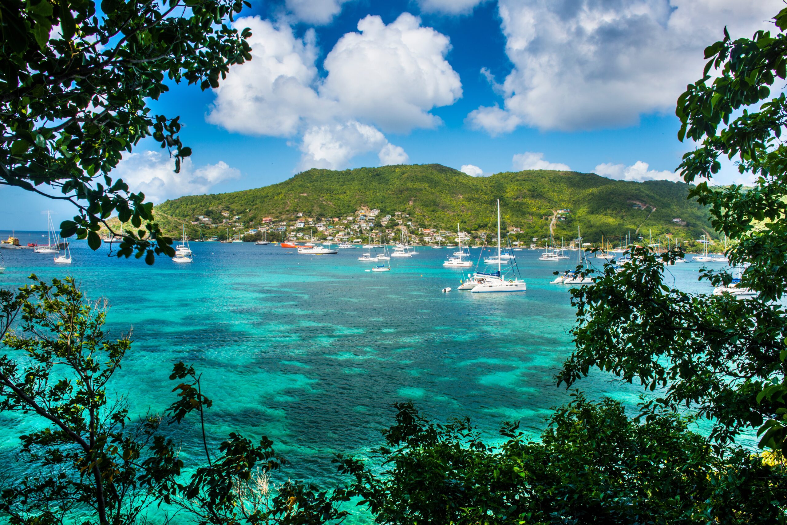 Sailing,Boats,Anchoring,In,Port,Elizabeth,,Admiralty,Bay,,Bequia,,The