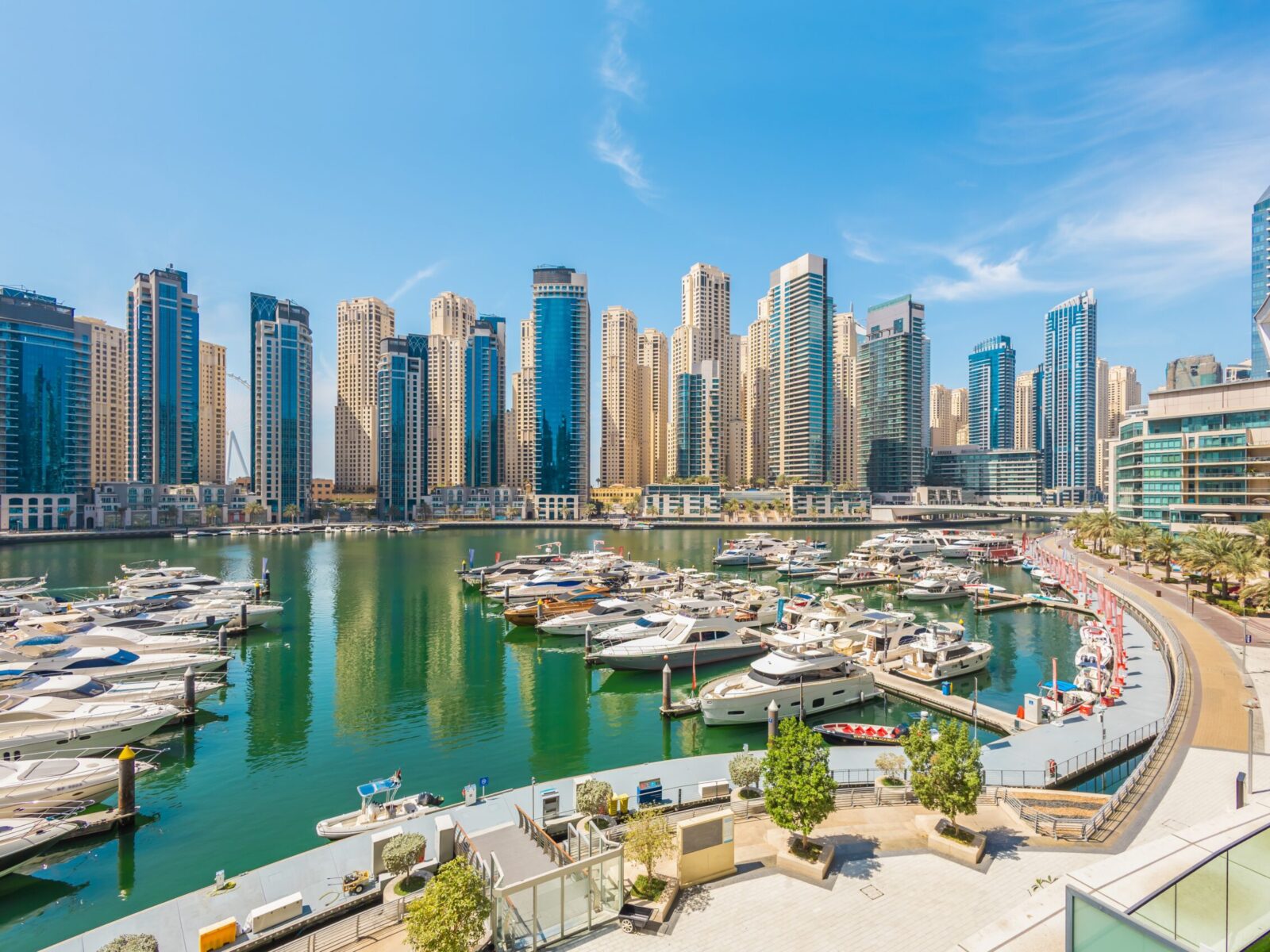 Dubai,Marina,Port,,Uae,,United,Arab,Emirates.,Yachts,Are,Moored