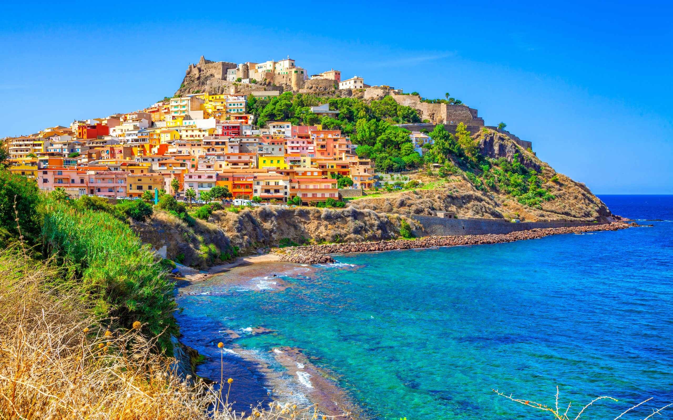 View,Of,Castelsardo,Town,,Sardinia,,Sassari,,Italy.,Beautiful,Cityscape,Of