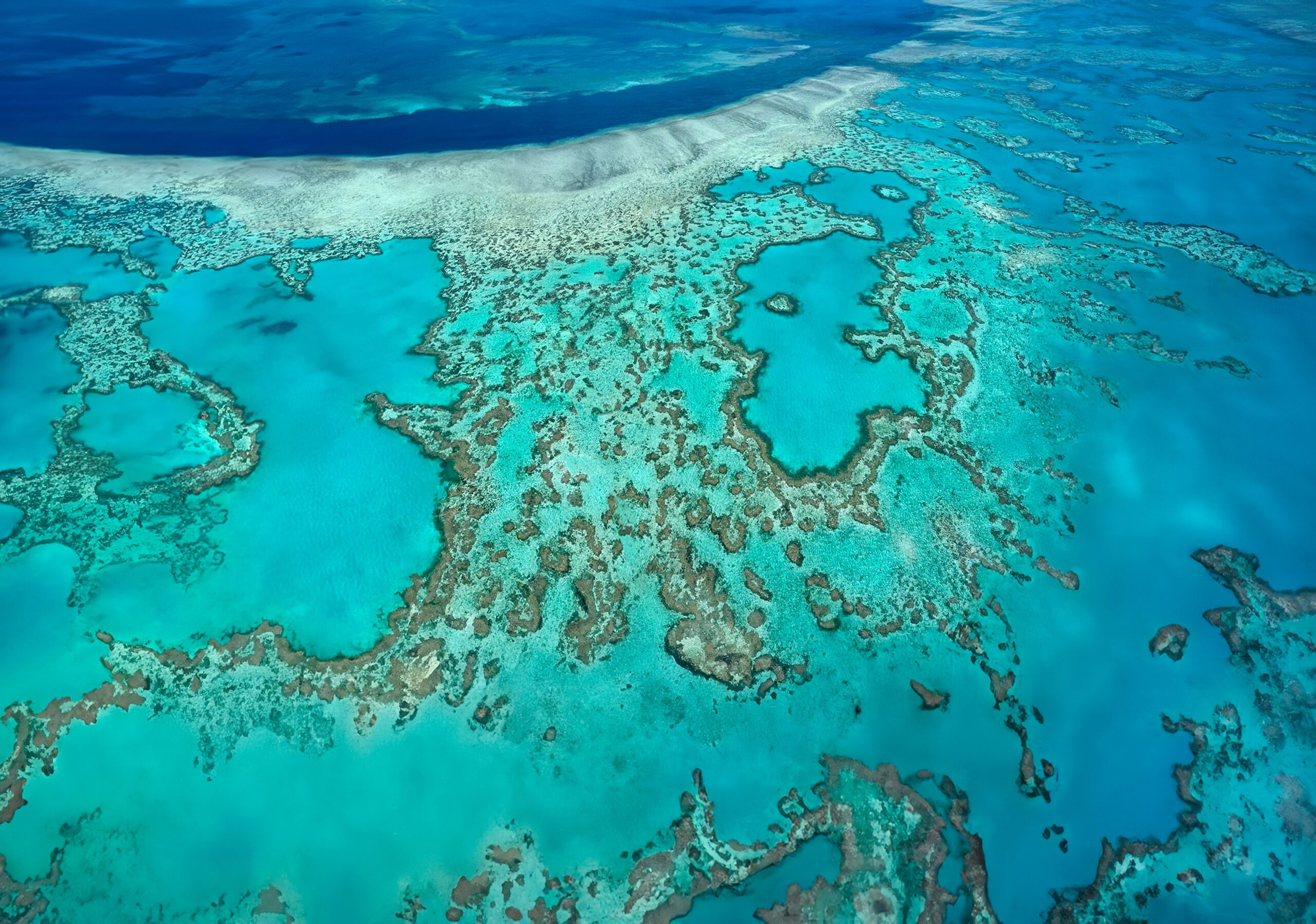 Aerial,View,Of,The,Coral,Reefs,Of,The,Whitsunday,Islands