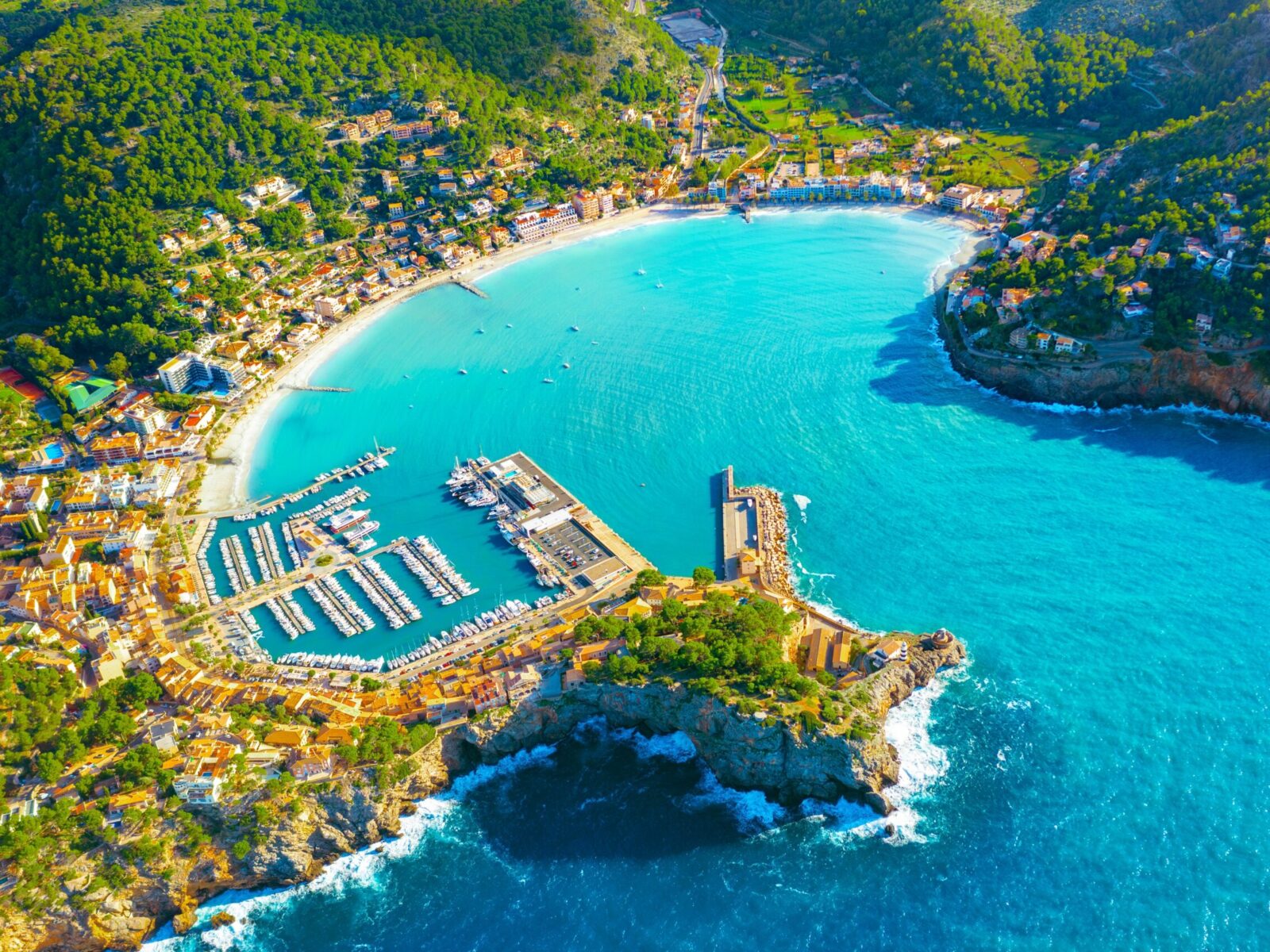 Panoramic,View,Of,Port,De,Soller,,Mallorca,Island,,Spain