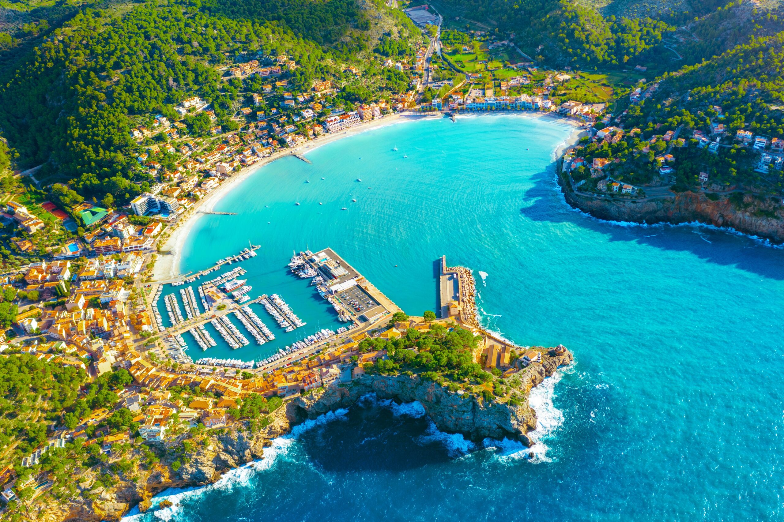 Panoramic,View,Of,Port,De,Soller,,Mallorca,Island,,Spain