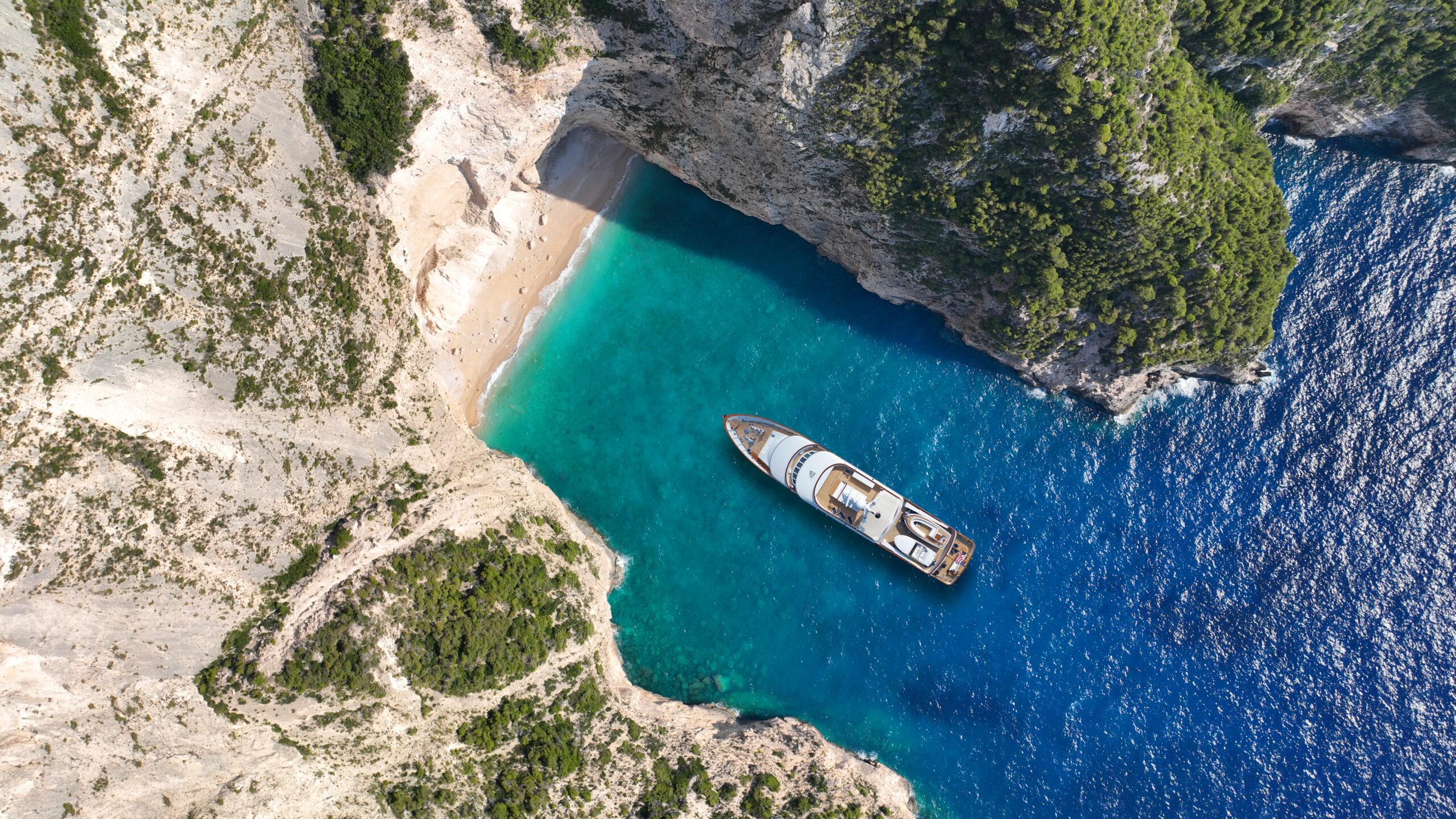 Aerial,Drone,Of,Scenic,Rocky,Tropical,Seascape,With,White,Steep